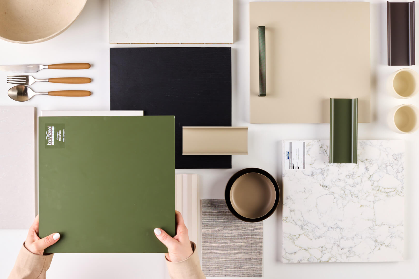 Moodboard voor een groene keuken